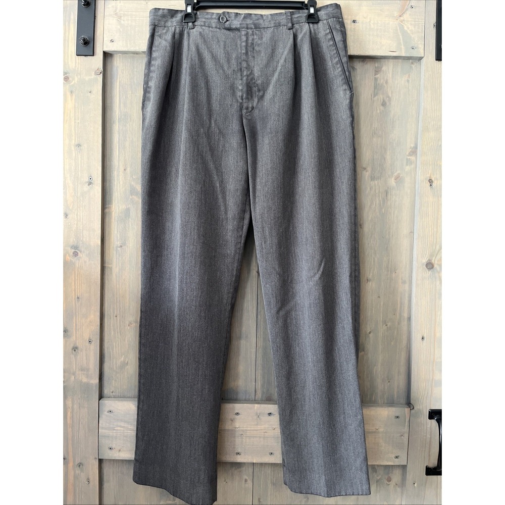 David Taylor Dress Pants Men's Size 34x31 (measured) Gray Career Office